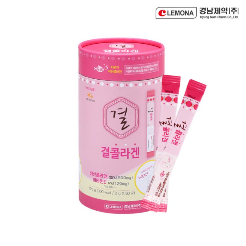 레모나 - 결콜라겐 2g x 60포 / 경남제약 / 핑크